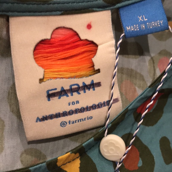 Anthropologie Farm Rio PuffSleeved Blouse XL - Picture 7 of 8